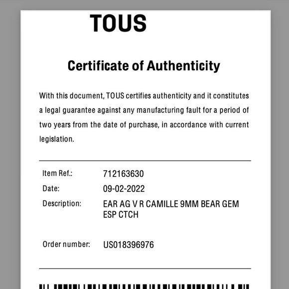 0786 TOUS BEAR EARRINGS  FINE JEWELRY DESIGNER WITH AUTHENTICITY CERTIFICATE - Picture 8 of 8